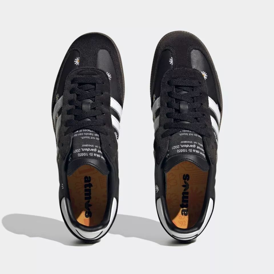 ของแท้ 100% atmos x FACE x adidas Samba OG Black White Embroidered Daisies Floral IF4397 IF4398 H03848 Sneaker