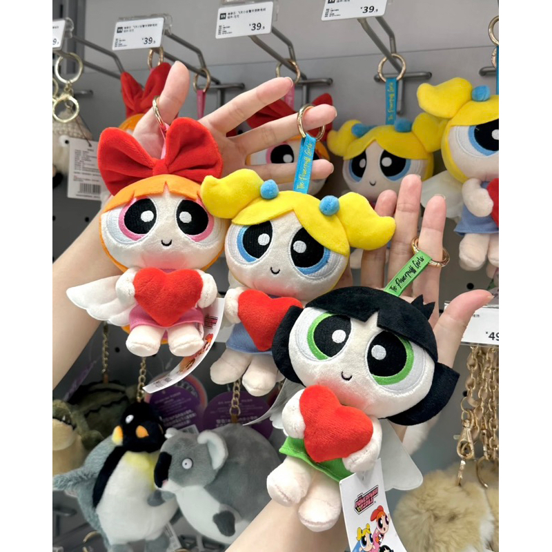 🌸 พร้อมส่ง ของแท้ 100% 🌸 พวงกุญแจ Powerpuff Girls with Raincoat แบรนด์ HUGKIS พาวเวอร์พัฟเกิร์ล ห้อยกระเป๋า