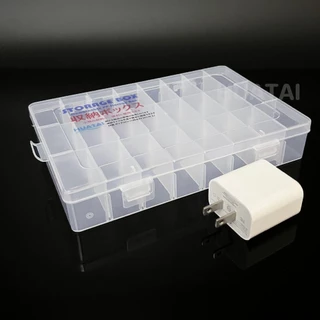 กล่องเก็บเครื่องประดับ 24ช่อง 24 Grid Plastic Jewelry Earring Storage Box