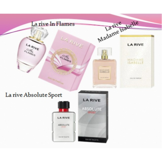 La rive In Flames 90 ml , Absolute Sportt 100 ml , Madame Isabelle 100 ml น้ำหอมหลากหลายกลิ่นจาก La 