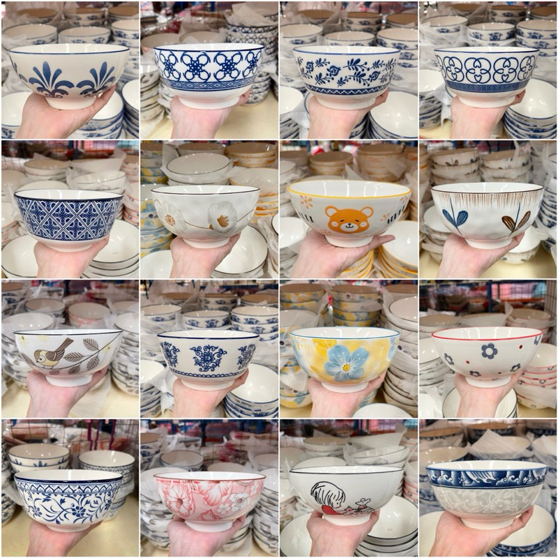 ถ้วย ขนาด 6นิ้ว เซรามิค กระเบื้อง 100% ลายสวยๆราคาหลักสิบ💕