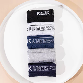 [3ตัว] KGK Underwear กางเกงในเคจีเค กางเกงในชายขาสั้น ทรงบ็อกเซอร์ เนื้อผ้านิ่มยืดหยุ่น ใส่สบายไม่อึดอัด ผ้าระบายอากาศ