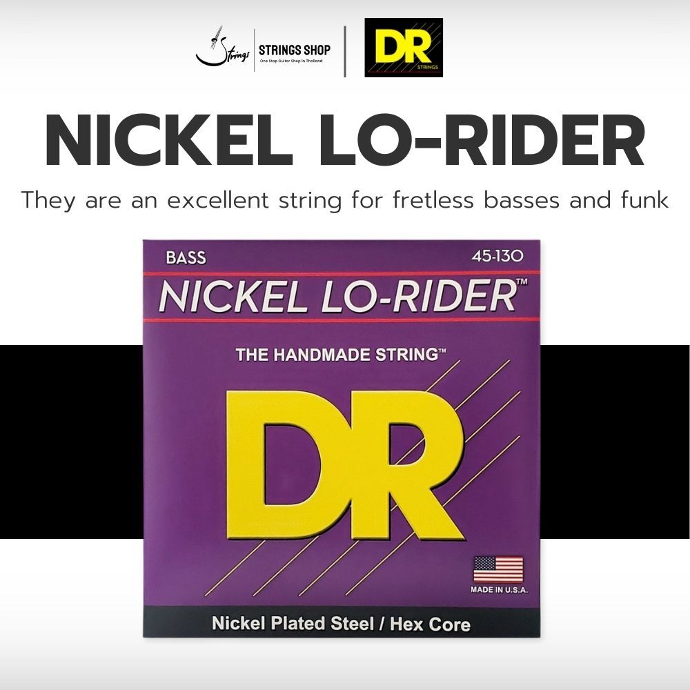 สายเบส DR Strings NICKEL LO-RIDER™ - Nickel Plated Bass Strings (NMH-45,NMH5-45,NMH5-130)