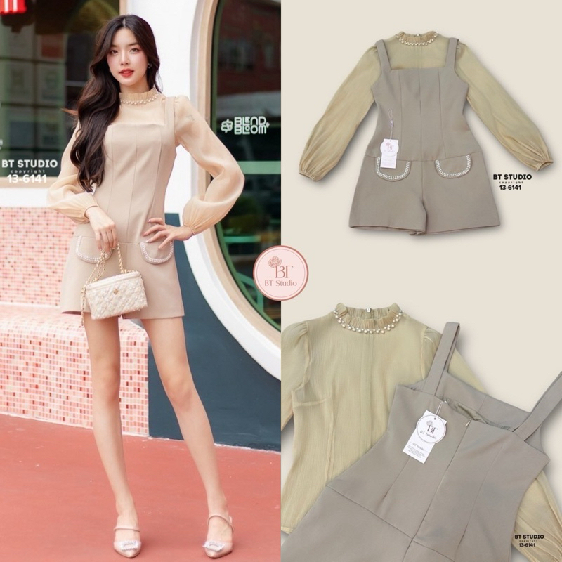 BT studio เอี๊ยมขาสั้น มาพร้อมเสื้อตัวใน#13-6141