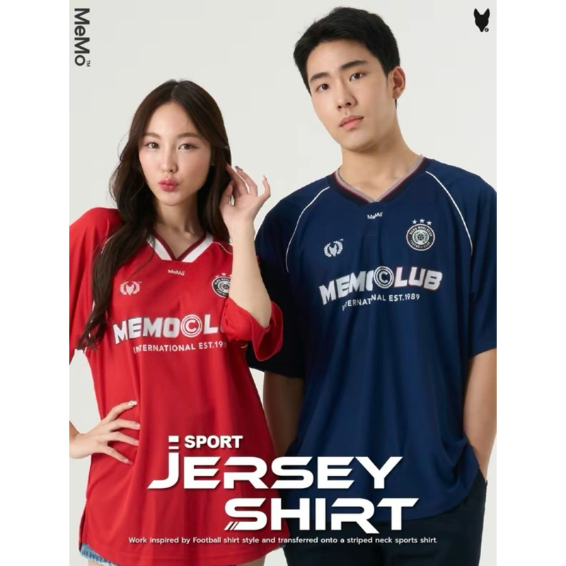 MeMo (ลด 60฿โค้ด MEMDEC min300฿)รุ่น : Football Jersey JERSEY T-SHIRT