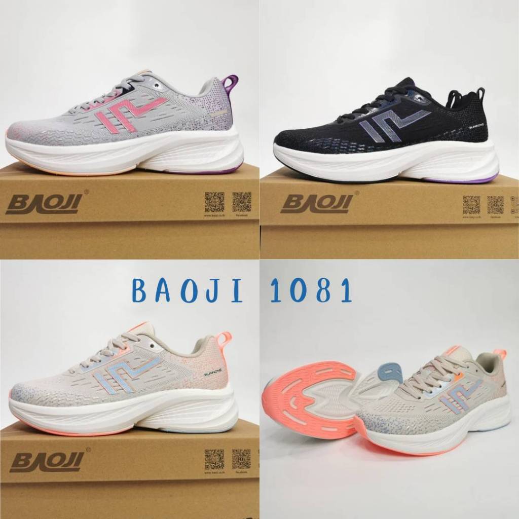 Baoji​1081 รองเท้าวิ่งบาโอจิ รองเท้าผ้าใบบาโอจิผู้หญิง เสริมส้น4cm รุ่น BJW1081