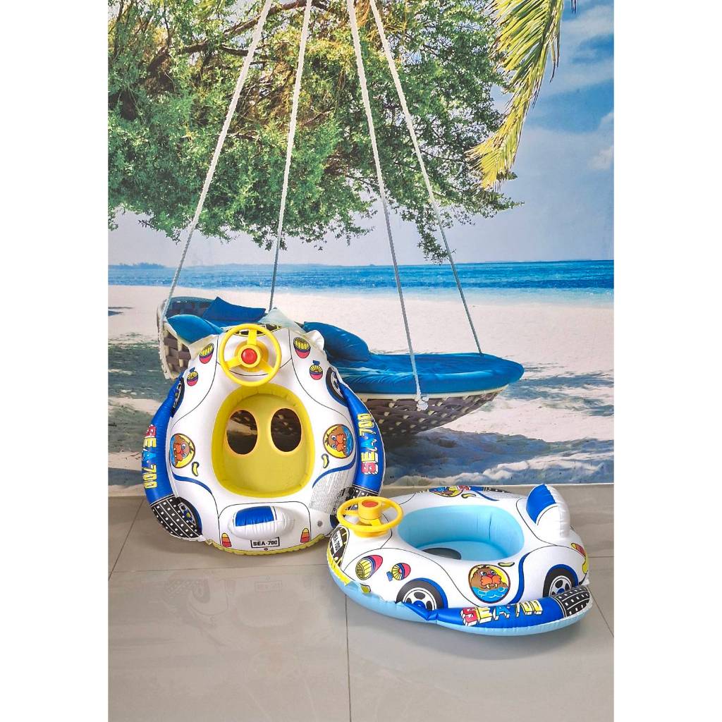 Sainteve ห่วงยางเด็กขาสอดรถแข่งมีพวงมาลัย 30