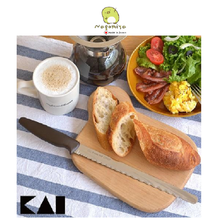 KAI Bready One 220mm AB-5524 มีดหั่นขนมปัง  มีดรูปร่างหยัก