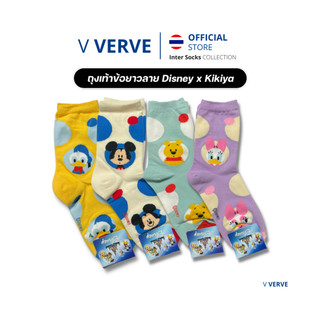 Verve - ถุงเท้า ข้อยาว ดิสนี่ การ์ตูน สไตล์เกาหลี ข้อยาว สวย ดูดี แฟชั่น ถุงเท้าสเก็ตบอร์ด genuine free size ส่งจาก กทม.