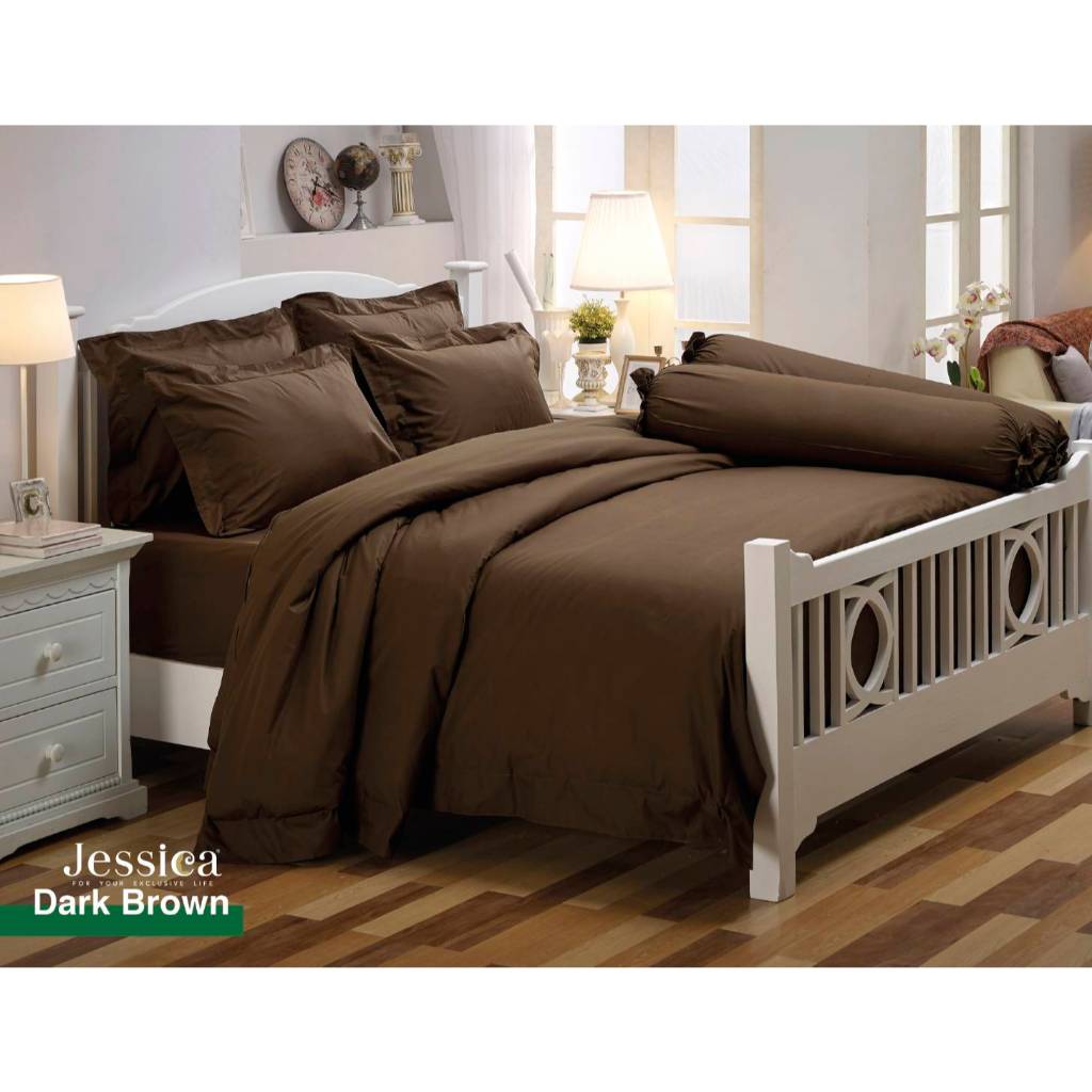 JESSICA  Cotton Mix  (Dark Brown)  ชุดเครื่องนอน เจสสิก้า Jessica สีพื้น
