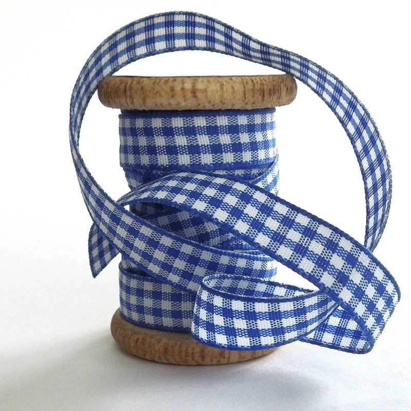 ริบบิ้นลายสก๊อต กว้าง 1 cm Plaid Ribbon 格子丝带