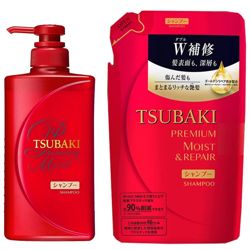 Tsubaki premium moist shampoo refill 490 ml  (1แถม1)
