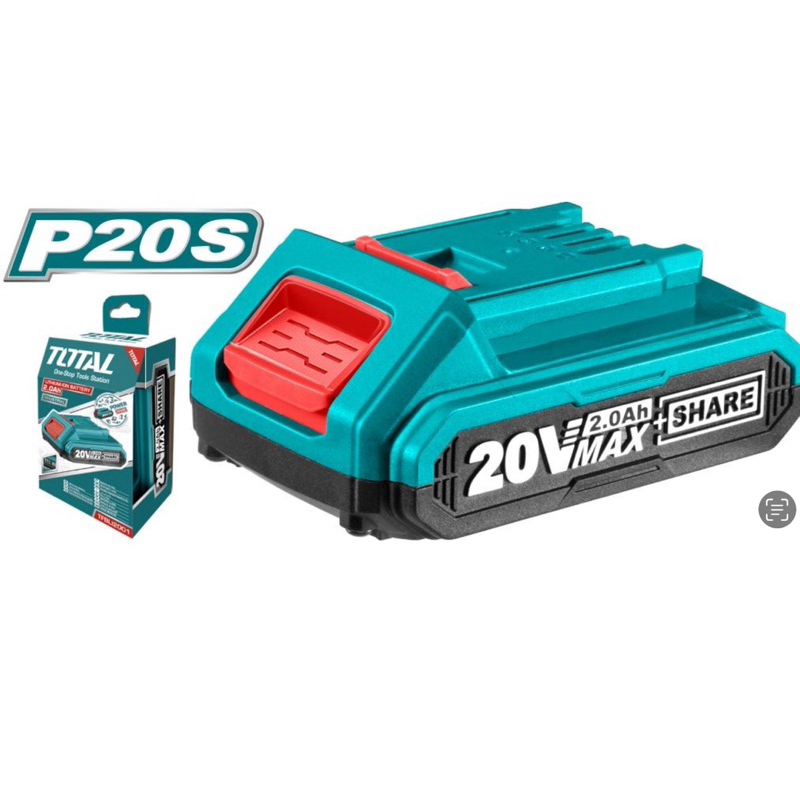 Total แบตเตอรี่ ลิเธียมไออน 20V  ( Lithium-Ion Battery Pack ) 2 Ah. รุ่น TFBLI20011  4Ah. รุ่น TFBLI20021