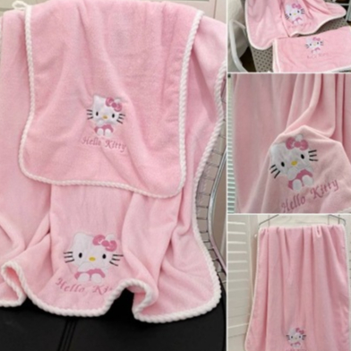 *สินค้าพร้อมส่ง*เซ็ตผ้าขนหนู sanrio ลาย คุโรมิ/ลายคิตตี้ ผ้าเช็ดตัว+ผ้าเช็ดหน้าSet2ชิ้น ผ้าขนแกะปะการัง นิ่ม ไม่ระคายผิว