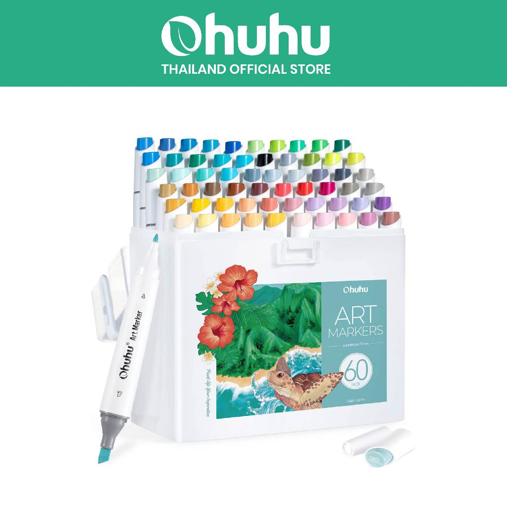FOLIO ART : ปากกามาร์คเกอร์ Ohuhu เซต landscape 60 สี (Kaala Series) 90093