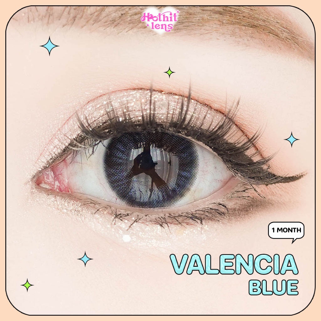 Candylens Valencia ฟ้า ขนาดมินิ สีฉ่ำเงา พร้อมส่งแบบปกติ และค่าสายตาสั้น 0.00- 10.00