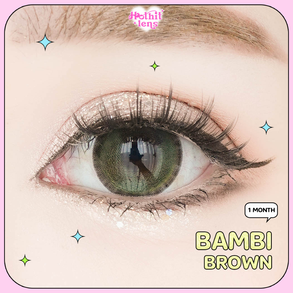 Candylens คอนแทคเลนส์รายเดือน รุ่น Bambi  สี น้ำตาล เปลี่ยนสีตาให้แซ่บ 00-7.00