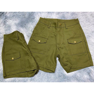 กางเกงวินเทจสีเขียวขี้ม้า ทรงหญิง ทรงชาย