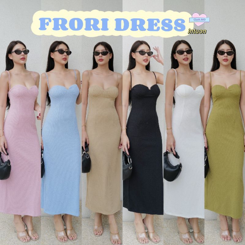 Intuon เดรสผ้าร่อง Frori Dress 9219