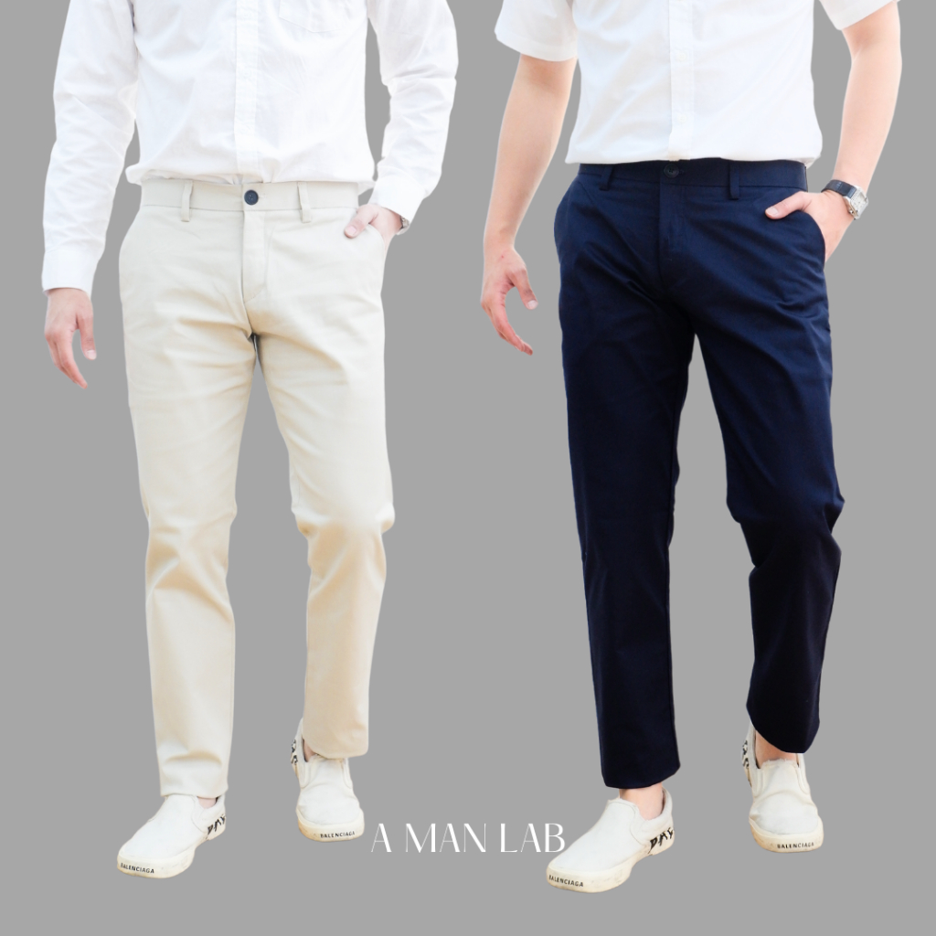 [ไซส์ 28-30] กางเกงขายาวผู้ชาย กระบอกเล็ก CHINO PANTS กางเกงสแล็ค ชาย กางเกงชิโน่