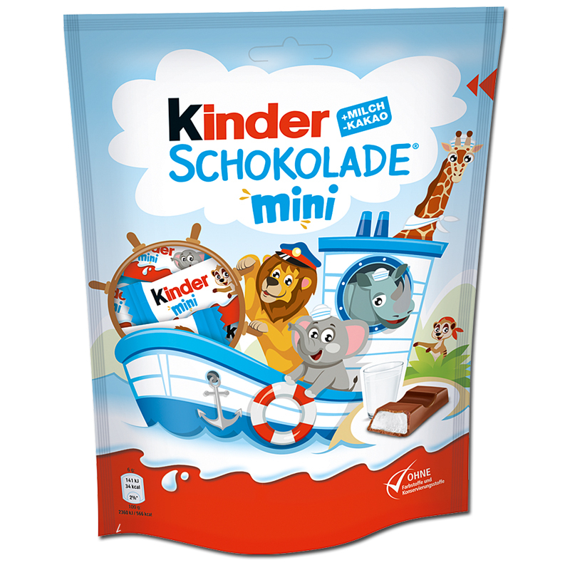 Kinder Schokolade Mini น้ำหนัก 120 กรัม 1 ห่อ มี 12 ชิ้น สินค้าจากเยอรมัน BBF.26/03/25