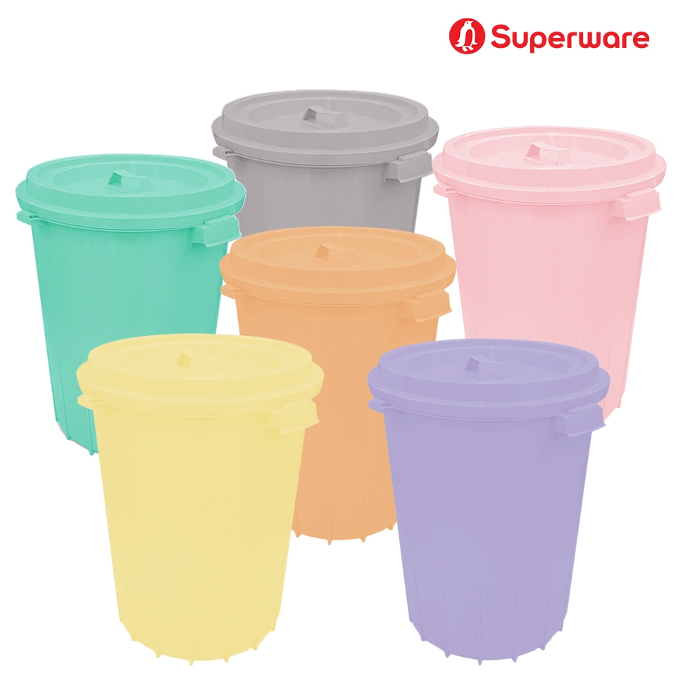 Superware ถังน้ำพลาสติก แบบกลมมีฝาปิดล็อค 16 แกลลอน (60 ลิตร) รุ่น M-35