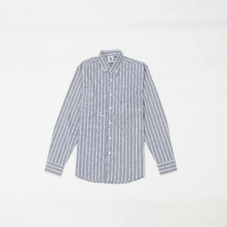 PHASHII SHIRT เสื้อเชิ๊ตผู้ชายแขนยาว รุ่นริ้วใหญ่ ผ้า COTTON ใส่สบาย เนื้อผ้านุ่ม ขายดีมาก!