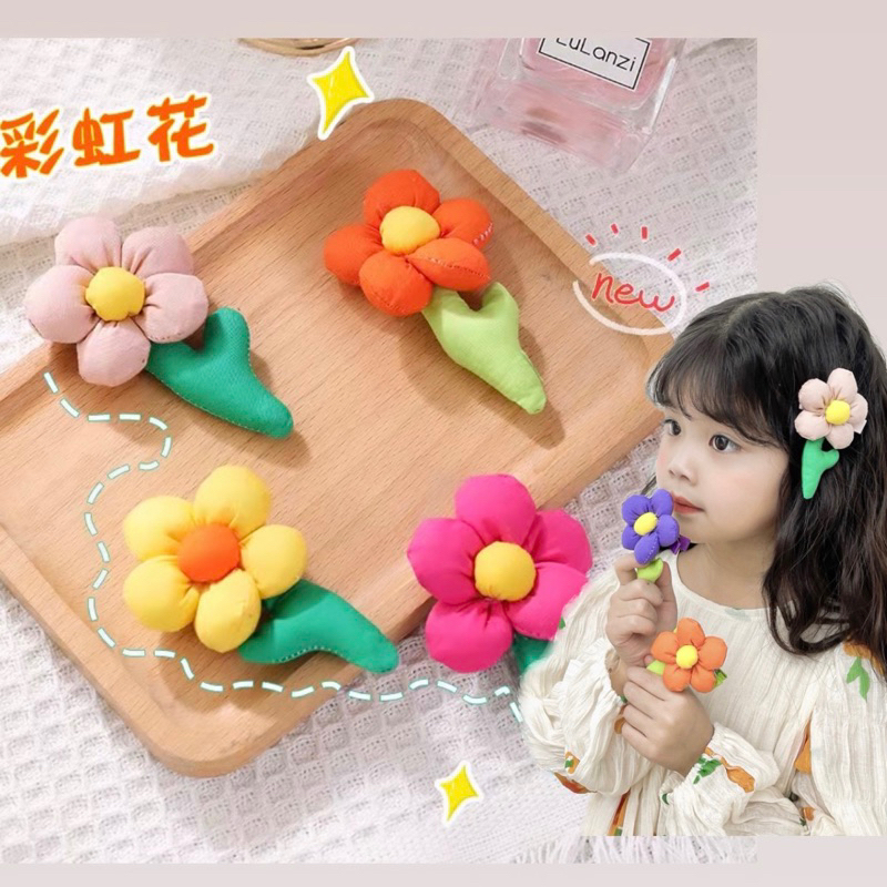 พร้อมส่งจากไทย C-09กิ๊บติดผมดอกไม้นุ่มๆขนาด9cm. (1ชิ้น) กิ๊บแฟชั่น กิ๊บเกาหลี