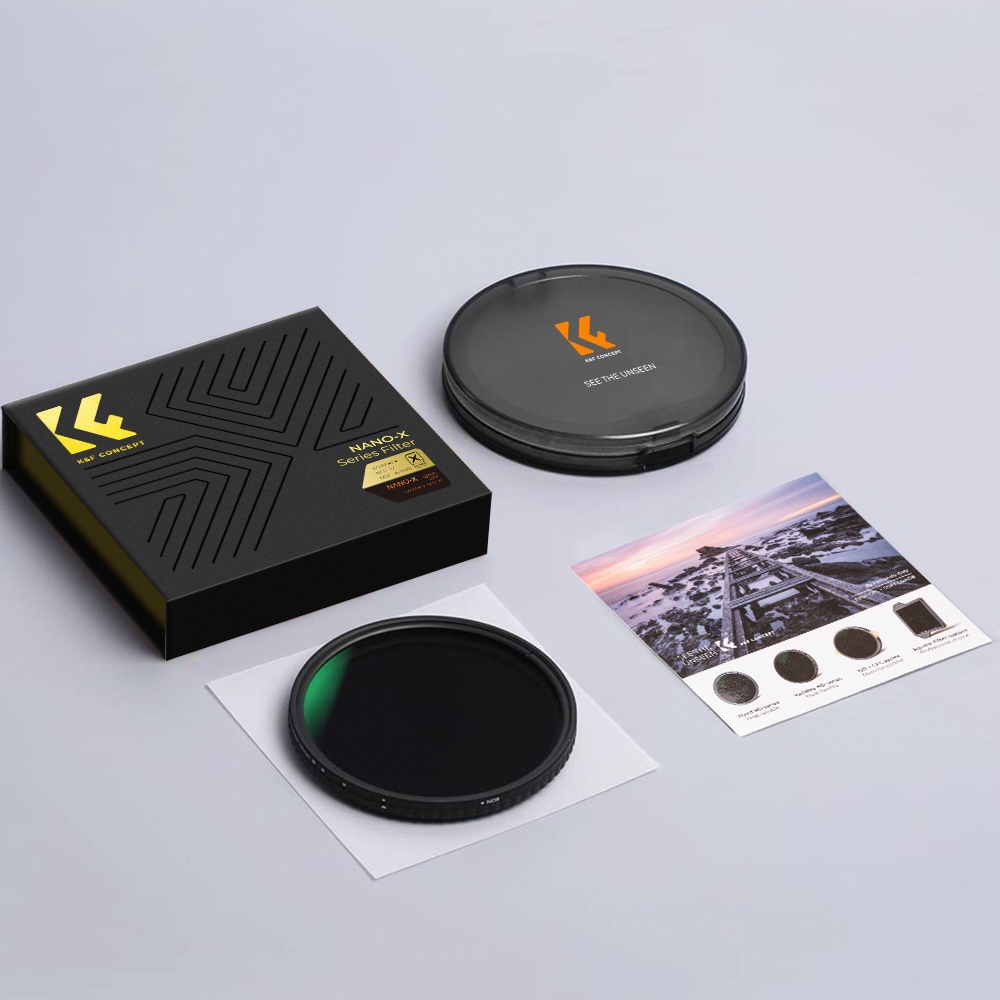 K&F CONCEPT NANO-X ซีรีส์ ND2-32 ฟิลเตอร์ ND แบบปรับได้บางเฉียบพร้อมผ้าทำความสะอาดสามผืนND2-32Fliter