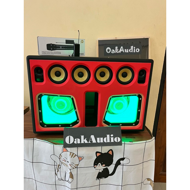 ลำโพงบลูทูธ DIY OakAudio 8นิ้วคู่ พร้อมคาราโอเกะ เสียงเพราะๆลั่นๆแรงๆเบสหนักๆ