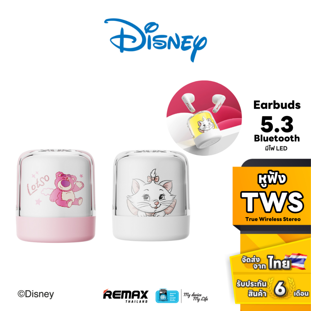 Disney Small Talk BT/TWS QS-T20 - หูฟังไร้สาย type-c TWS บลูทูธ 5.3  earbuds เสียงคมชัด ลายการ์ตูน