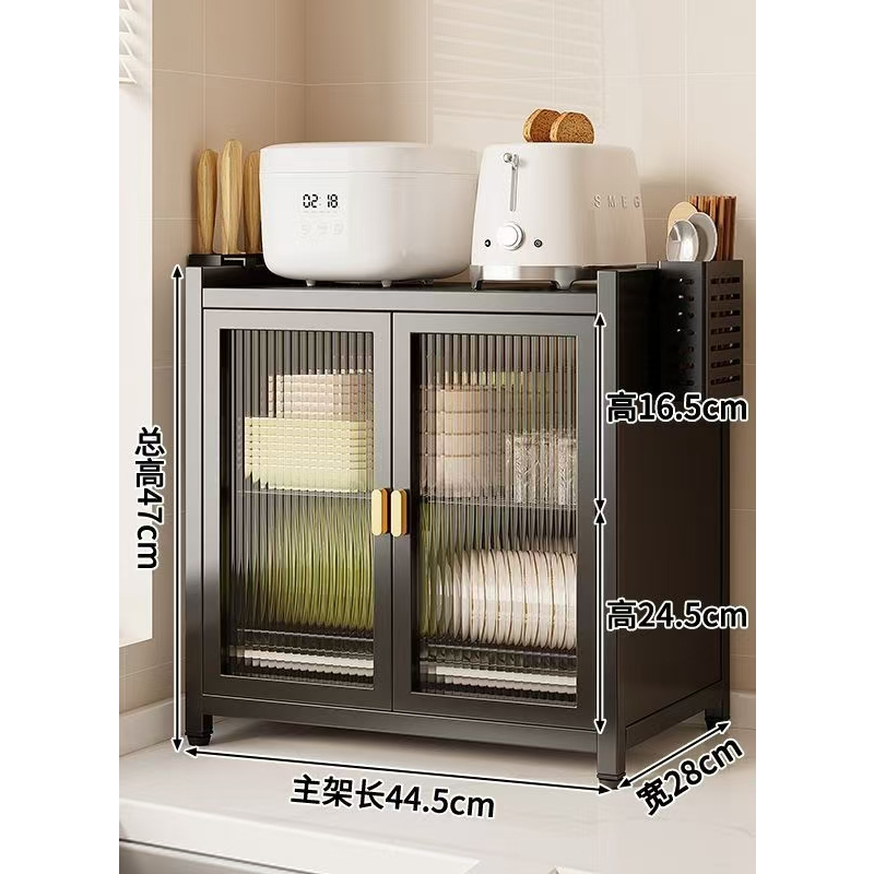 ตู้ในครัวตู้เก็บของในครัวเรือน ตู้ ตู้เก็บของบนโต๊ะอาหาร กันฝุ่น และกันยุง 2/3 ชั้น - รูปที่ 4