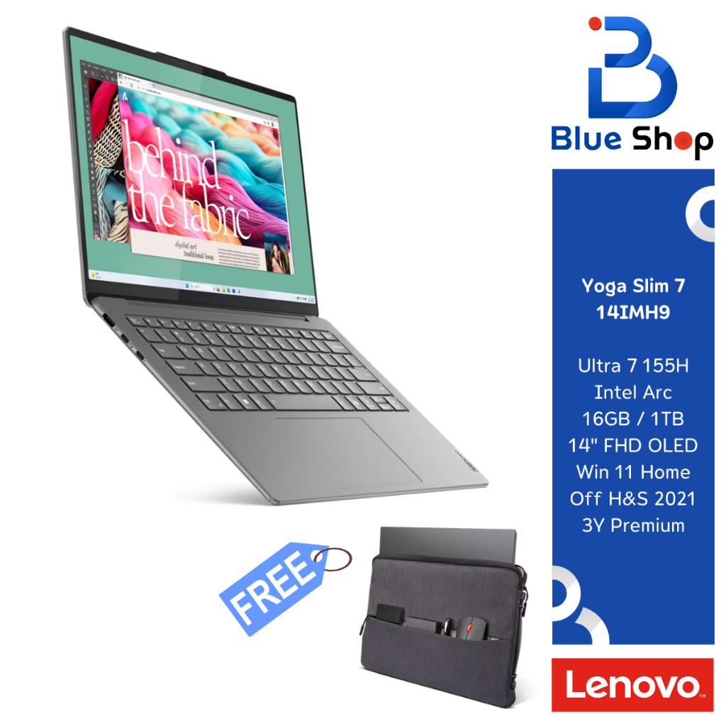Yoga Slim 7 14IMH9 โน้ตบุ๊คบางเฉียบ สำหรับมืออาชีพและครีเอเตอร์ 83CV002STA