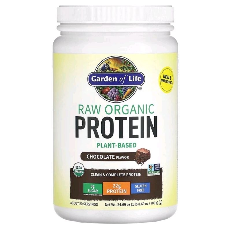 Garden of Life, RAW Organic Protein, Organic Plant Formula, Chocolate, 1.46 lbs (664 g)