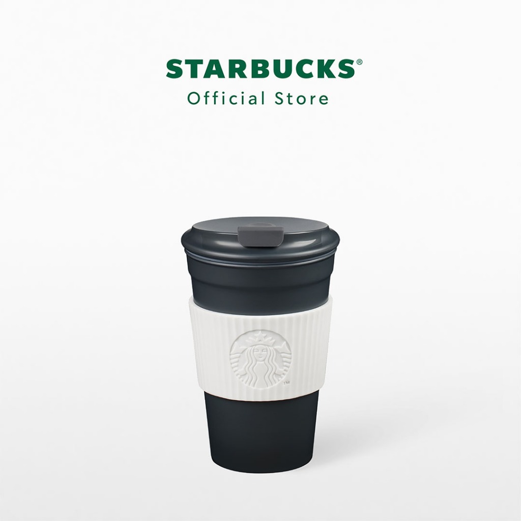 Starbucks Charcoal and White Siren Sleeve Tumbler 12oz. ทัมเบลอร์สตาร์บัคส์พลาสติก ขนาด 12ออนซ์ A11153640