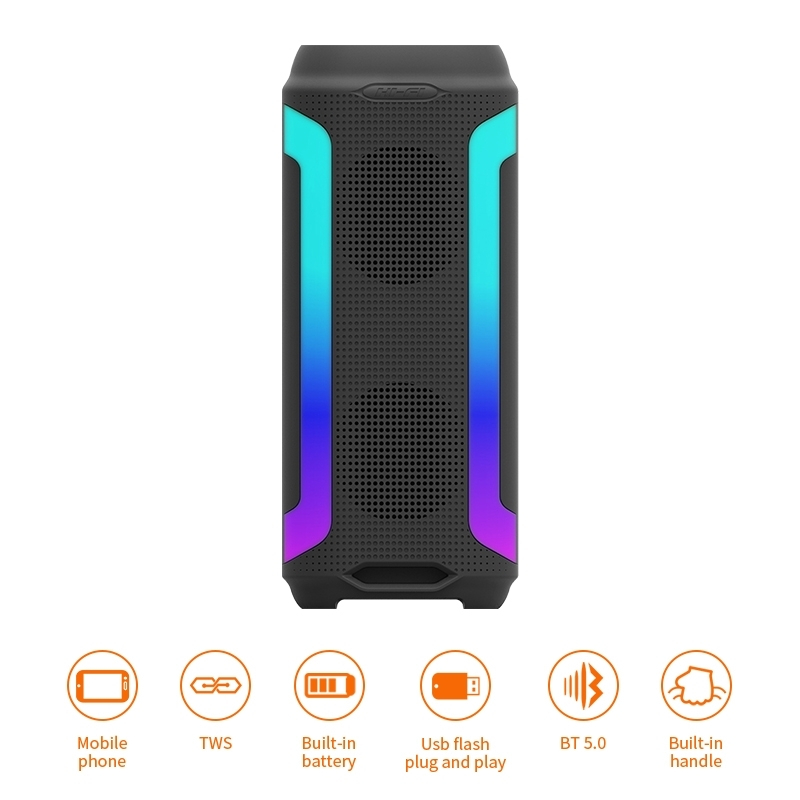 d-power BOM-94 ลำโพงบลูทูธ Brilliant Light 20W RGB 4 แถบสี TWS แบต1500mAh