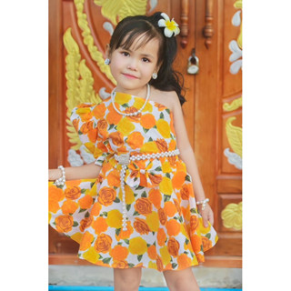 ชุดทองกวาวเด็ก ชุดลูกทุ่ง ลายดอกไม้ มนต์รักลูกทุ่ง (1-10ปี)(…