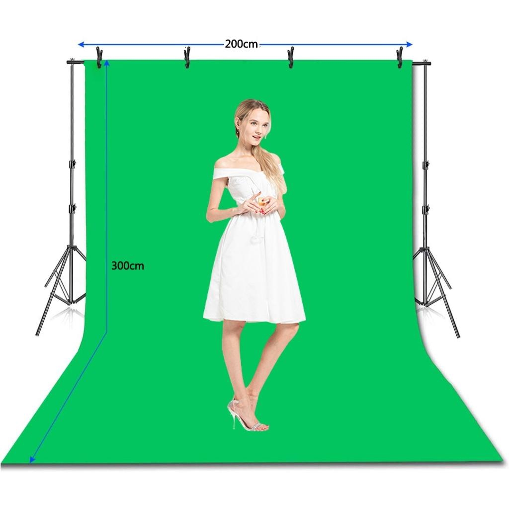 ไฟถ่ายรูป 85W/300W ไฟไลฟ์สด ไฟสตูดิโอ & ฉากถ่ายรูป 2x2m ผ้าฉากหลัง 2x3m Green Screen Photography Studio Lighting Kits