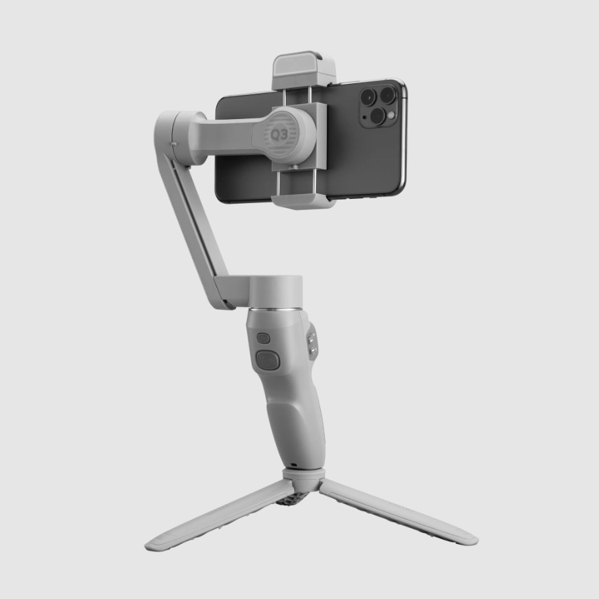 Zhiyun Smooth Q3 ไม้กันสั่น 3 แกน มาพร้อมไฟ LED ในตัวหมุนได้ แถมฟรี Zhiyun Caseพร้อมขาตั้ง [Combo set]