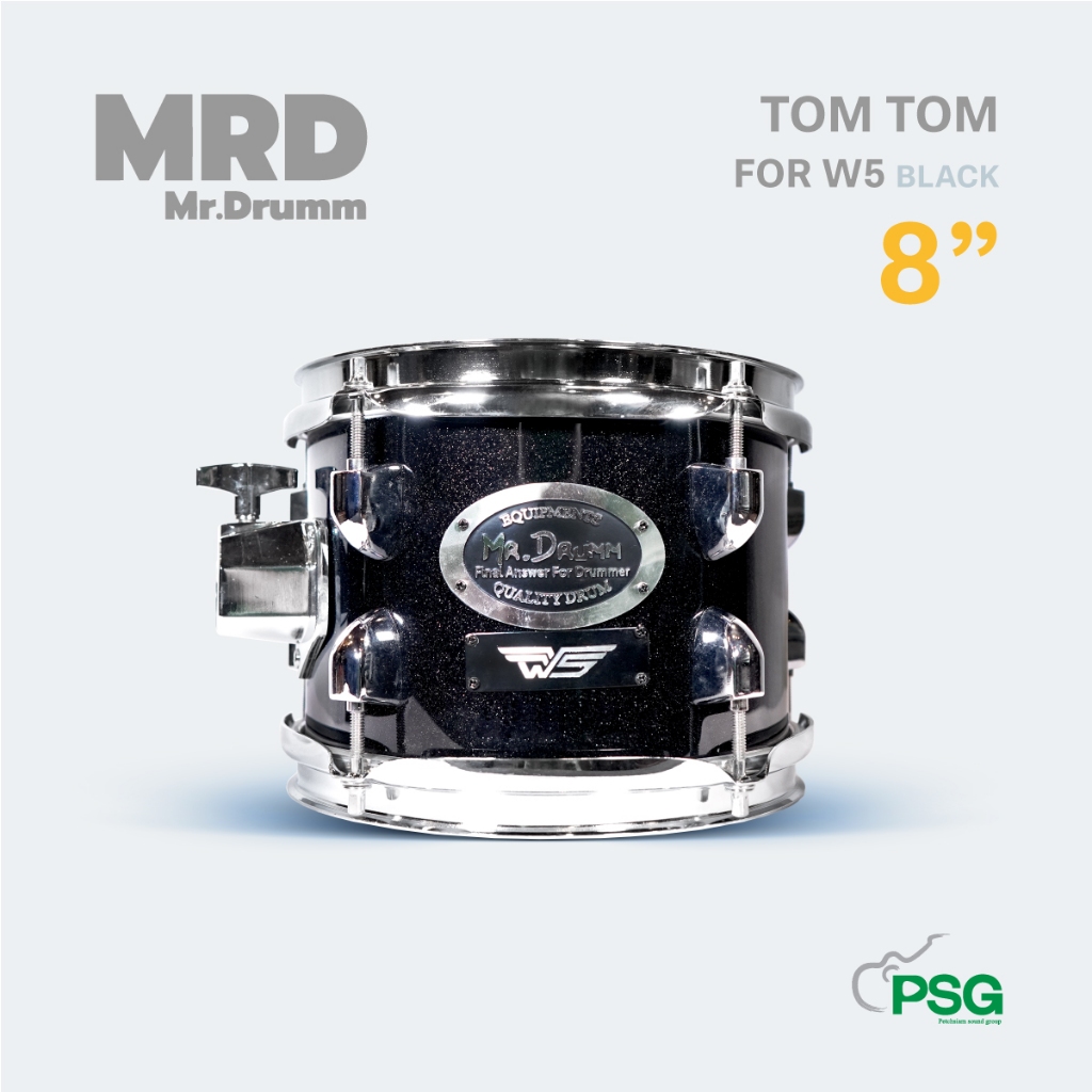 MR.DRUMM : TOM TOM 8” POPLAR WOOD ( 5 LUG ) NEW LOGO