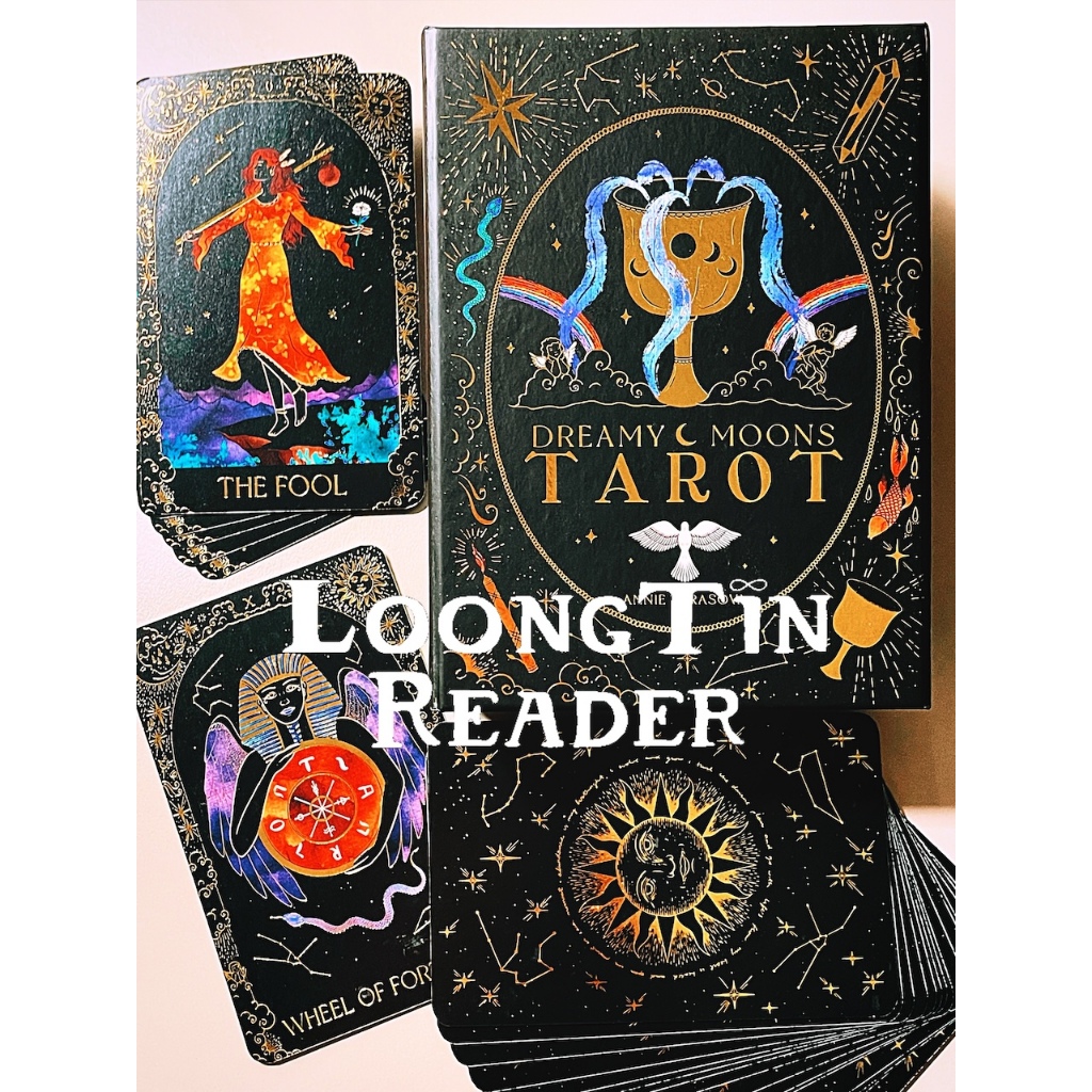 Dreamy Moons Tarot (Black Edition) ไพ่ทาโรต์ ไพ่ยิปซี ของแท้ ลุงติน