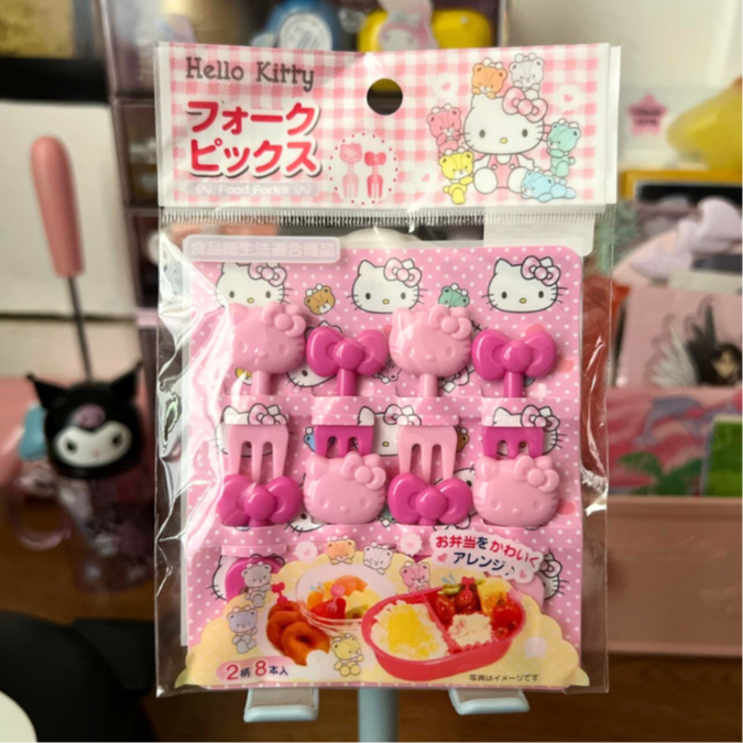 Sanrio Hello Kitty Food Picks Setไม้จิ้มอาหาร/ผลไม้/ของหวานลายคิตตี้สุดแสนน่ารัก ผลิตจากพลาสติกfood grade พร้อมส่งจากไทย