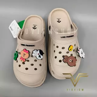 VIDVIEW !!ลดสนั่น!! รองเท้าหัวโต ลาย Line Friends หญิง Adda 5TD24WC พื้น 2density เบอร์ 36-39 ฟรี Jibbitz