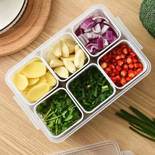 กล่องเก็บผัก6ช่องสีขาว(แบบใหม่)