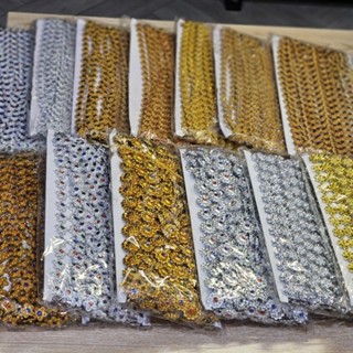 DS12 สังวาลย์ขนาดเล็กยกแพ็คความยาว 10 หลา สังวาลย์ดอกไม้ พลอ…