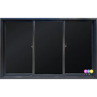 [สินค้ามี รับประกัน!!] หน้าต่างขนาด 110x150 ซม.หน้าต่างอลูมิเนียม MC หน้าต่างบานเลื่อน3ช่อง ล็อคกลาง