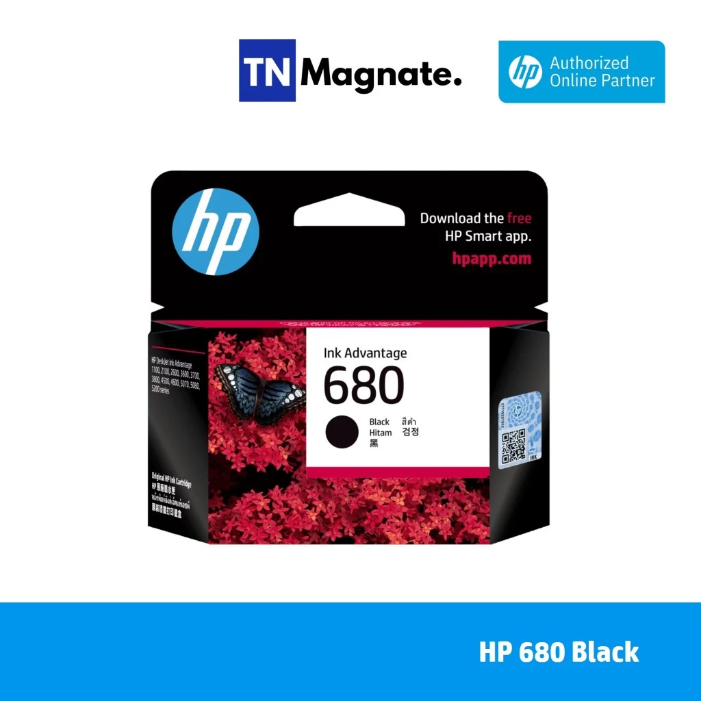 [หมึกพิมพ์อิงค์เจ็ท] HP 680 BK Original Ink Cartridge [F6V27AA] (สีดำ)