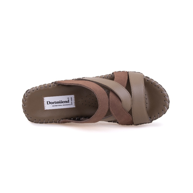 Dortmuend JM231 077-000 Taupe "The Original Hand-Sewn Series" รองเท้าสุขภาพที่ร้อยทุกฝีเข็มด้วยมือ