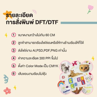 รับพิมพ์ DFT/DTF ตัวรีดติดเสื้อ ไม่จำกัดสี ไม่ต้องเปิดบล็อคงานคมชัด