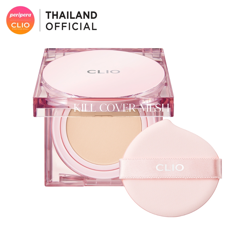 CLIO KILL COVER MESH GLOW CUSHION SPF50+ PA++++ : คลีโอคุชชั่นสูตรโกลว์ (ตลับจริง + รีฟิล 15g)